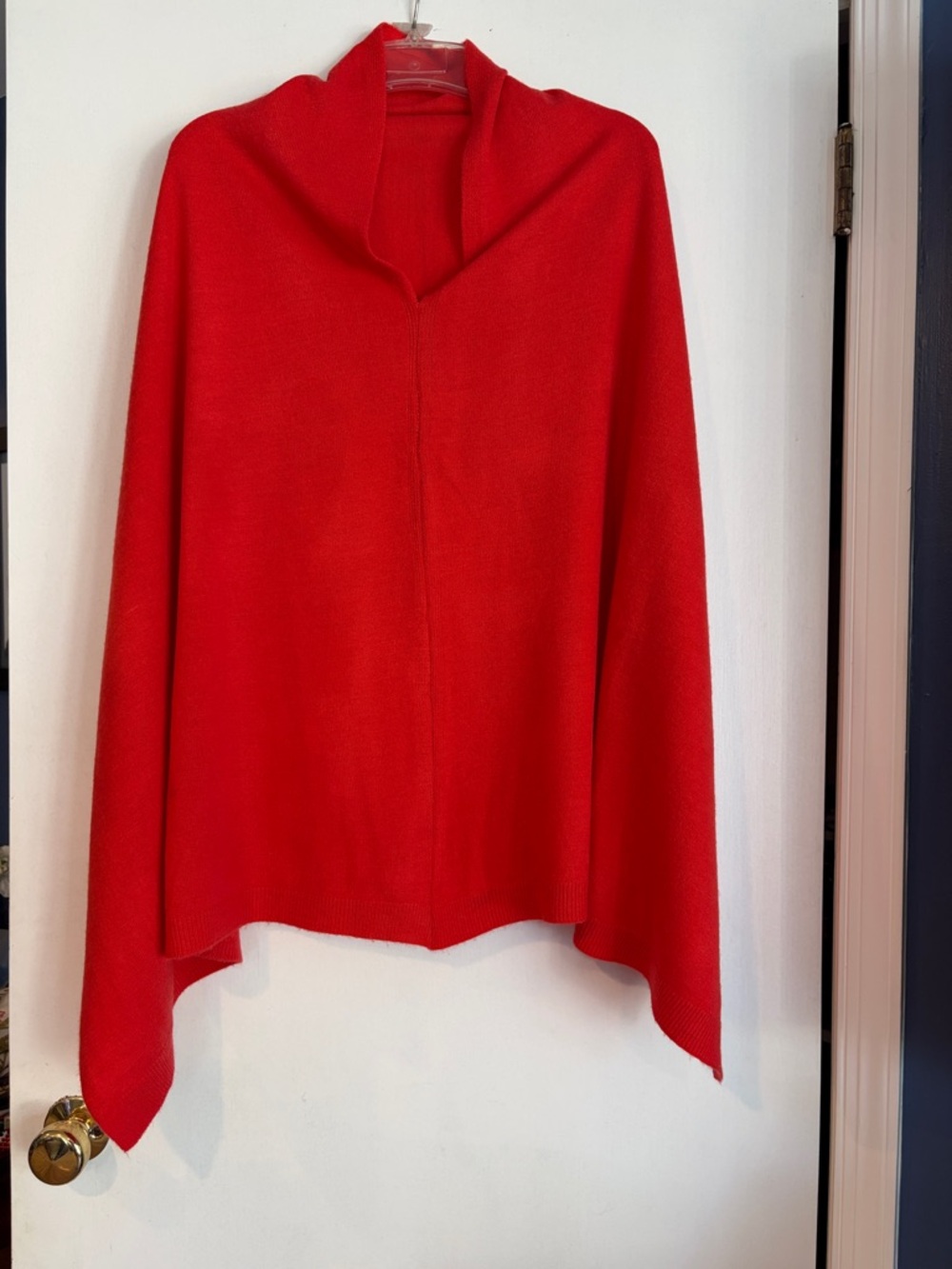 Vibrant Red Knit Shawl